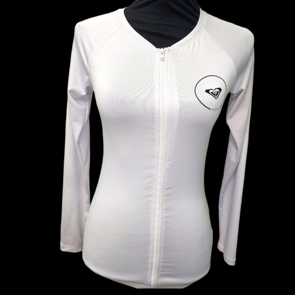 NWOT RoxyEssential Zip-Front Long Sleeves Rashguard